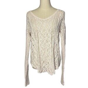 Vintage Abercrombie & Fitch Pink Sweater Y2K Loose Weave Womens XS/S